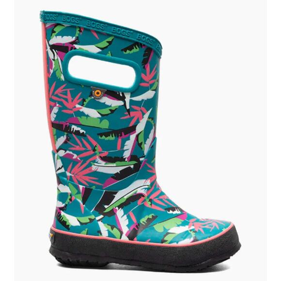 Bogs Kid's Waterproof Rainboot Palm Duo 2023 dark turquoise size 5 New in Box - Picture 1 of 4